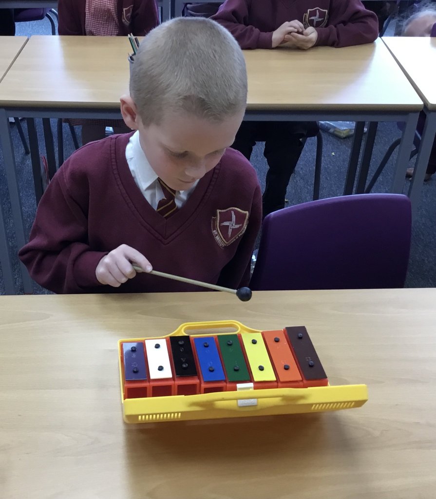 Image of Year 2 learn to play the glockenspiel