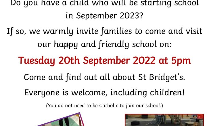 Image of Reception Open Evening - Tuesday 20th September 2022 at 5pm 